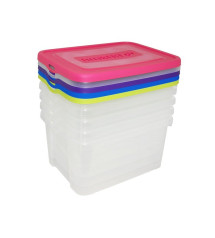 Lot de 5 boîtes de rangement polypropylène  44.8x 34.5x22.5 cm|Sanifer