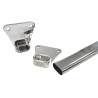 Kit barre de penderie chromé 80 m diam. 30 x 15 mm ovale + 2 supports muraux