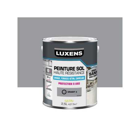 Peinture pour sol garage béton et carrelage haute resistance 2.5 L granit 3 satiné -  - meilleure qualité