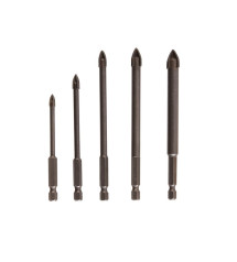 Lot de 5 forets à  céramique verre et carrelagediam.5 à  12mm