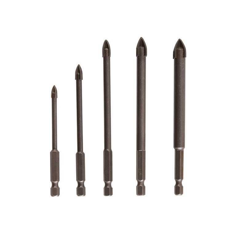 Lot de 5 forets à  céramique verre et carrelagediam.5 à  12mm