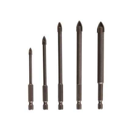 Lot de 5 forets à  céramique verre et carrelagediam.5 à  12mm