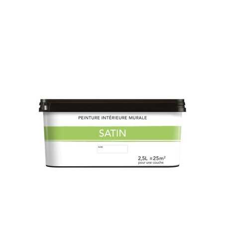 Peinture satiné pour mur intérieur 25 litres blanc