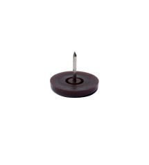 Lot de 4 patins plastiqueà  clou marron 25mm