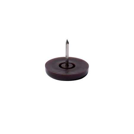 Lot de 4 patins plastiqueà  clou marron 25mm