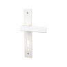 2 poignées de porte Abby trou de cylindre ALPERTEC alu entraxe 195mm blanc mat