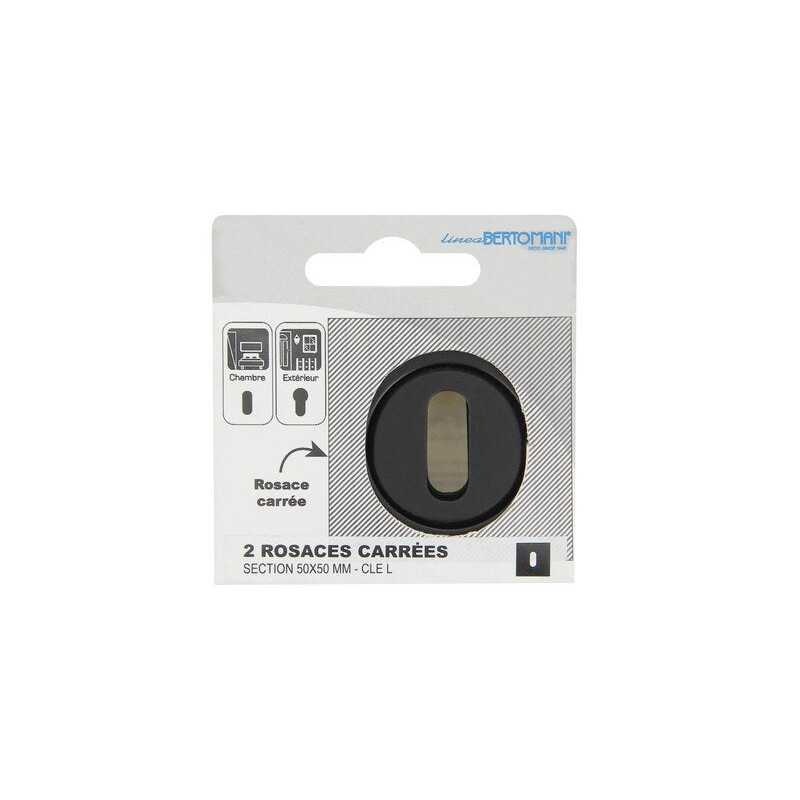 Lot de 2 rosaces trou de clé D3 noir mat