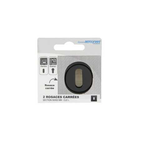 Lot de 2 rosaces trou de clé D3 noir mat