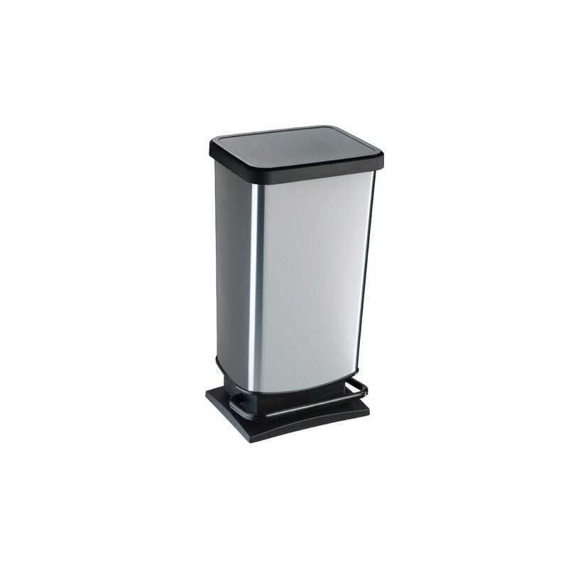 Poubelle de cuisine 40 l à pédale Simpla plastique carbone -  - meilleure qualité