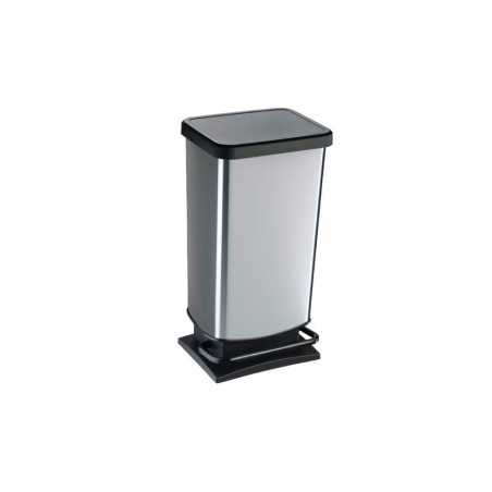 Poubelle de cuisine 40 l à pédale Simpla plastique carbone -  - meilleure qualité