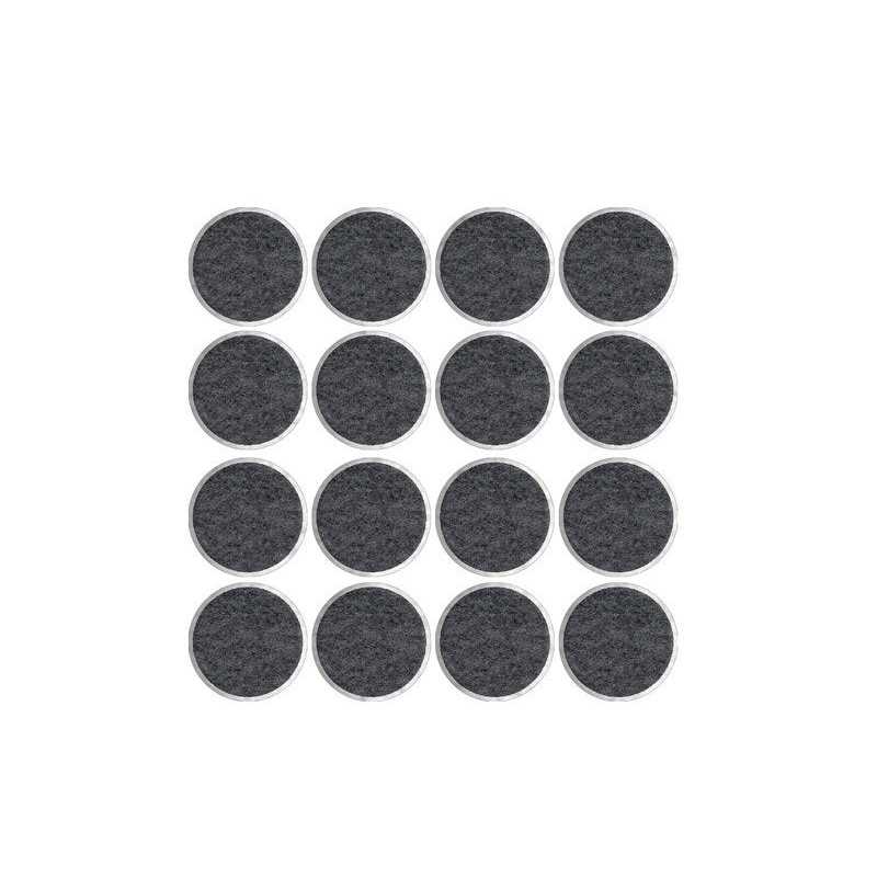 Lot de 16 patins feutre adhésifdiam. 17mm gris