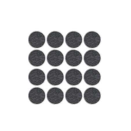 Lot de 16 patins feutre adhésifdiam. 17mm gris