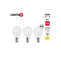 Lot de 3 ampoules ledE14 806Lm5.9W