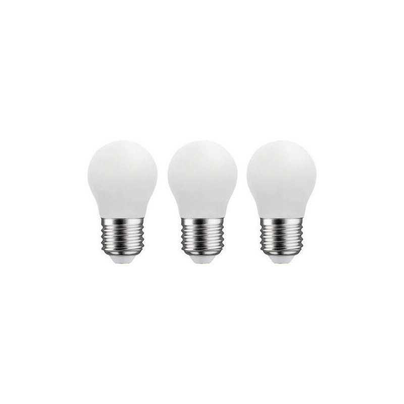 Lot de 3 ampoules led sphérique E27 470lm 40W blanc chaud