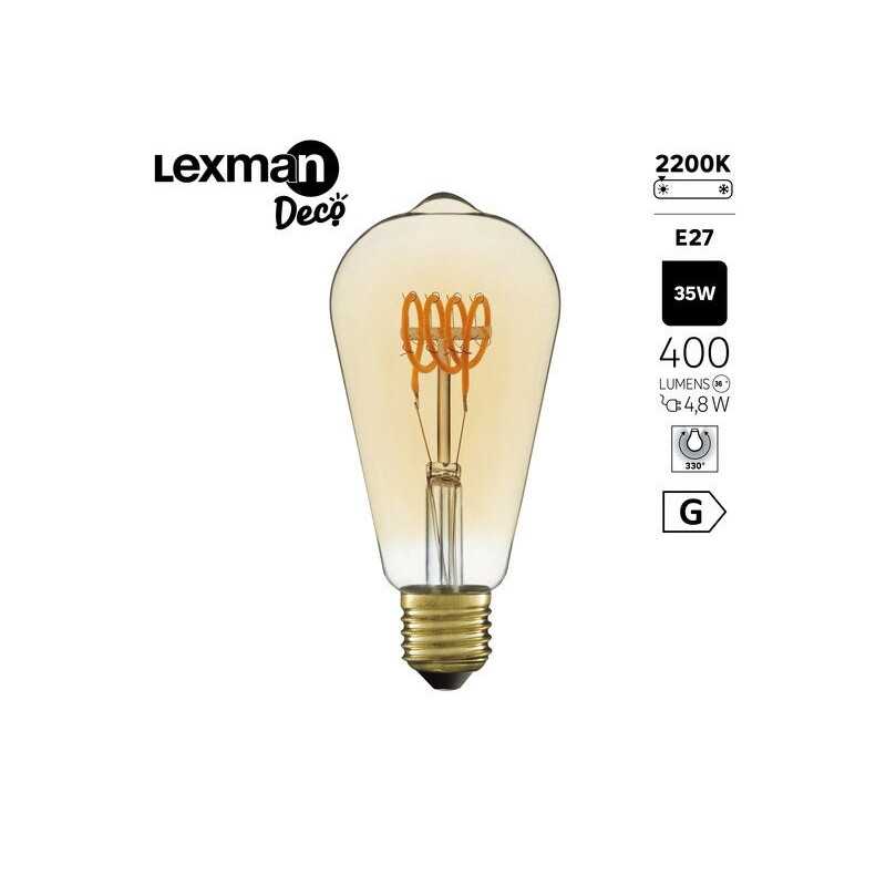 Ampoule led décorativeEdison E27 400lm 35W blanc très chaud