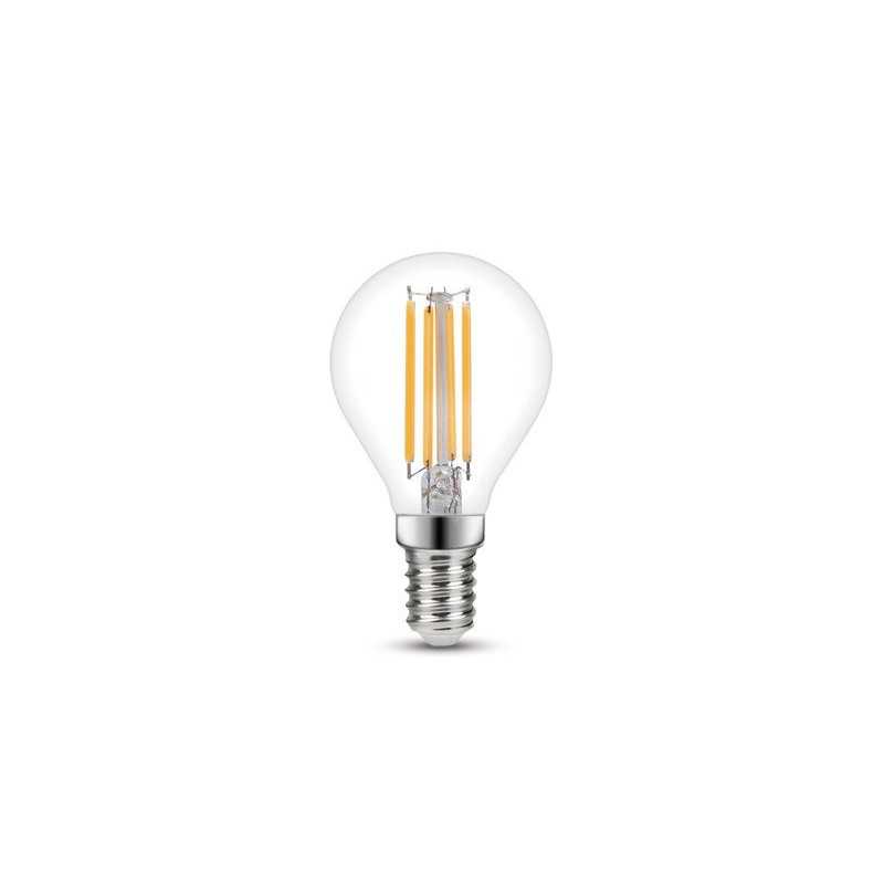 Ampoule led à  filament sphérique E14 806Lm 60W blanc chaud