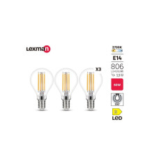 Lot de 3 ampoules led à  filamentE14 806Lm 5.9W