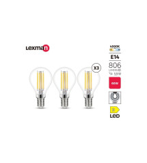 Lot de 3 ampoules led à  filamentE14 806Lm 5.9W