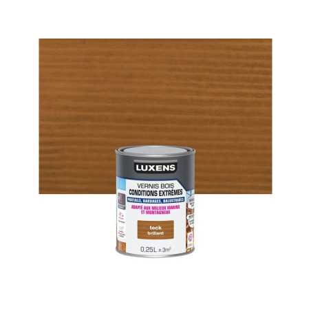 Vernis pour bois extérieur LUXENS conditions extremes teck brillant 0.25 Litre -  - meilleure qualité