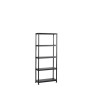 Etagère plastique SPACEO 5 tablettes noir l.75 x H.176 x p.32 cm