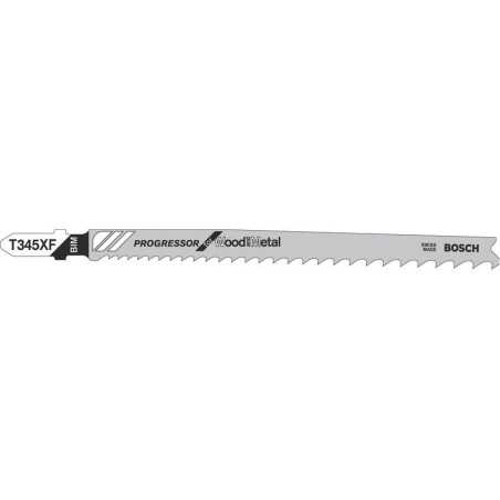 Lot de 2 lames coupemultiusage Bosch t345Xf pour Bois Et clous