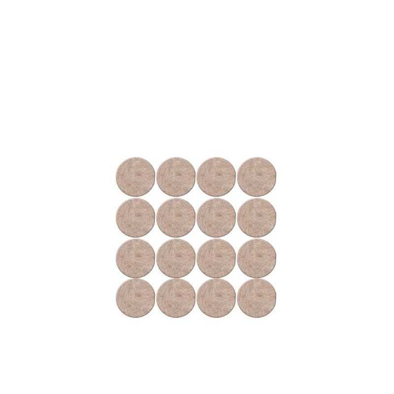 Lot de 16 patins feutre en laine adhésif SCOTCH diam. 17 mm beige