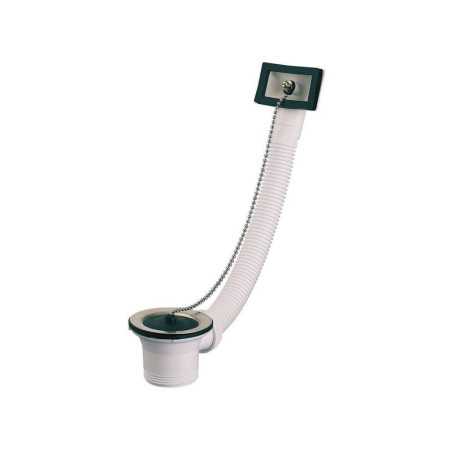Bonde évier avec trop plein D.50mm bouchon noir cuvette D.70mm Valentin