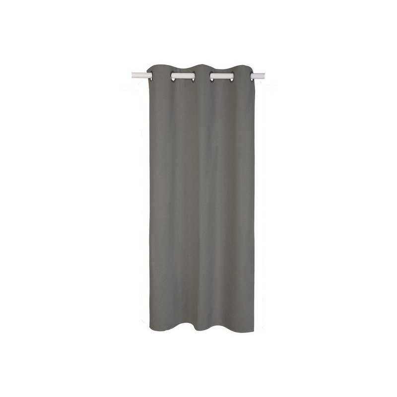Rideau occultant aspect lin Aleyna gris anthracite l.140 x H.280 cm -  - meilleure qualité