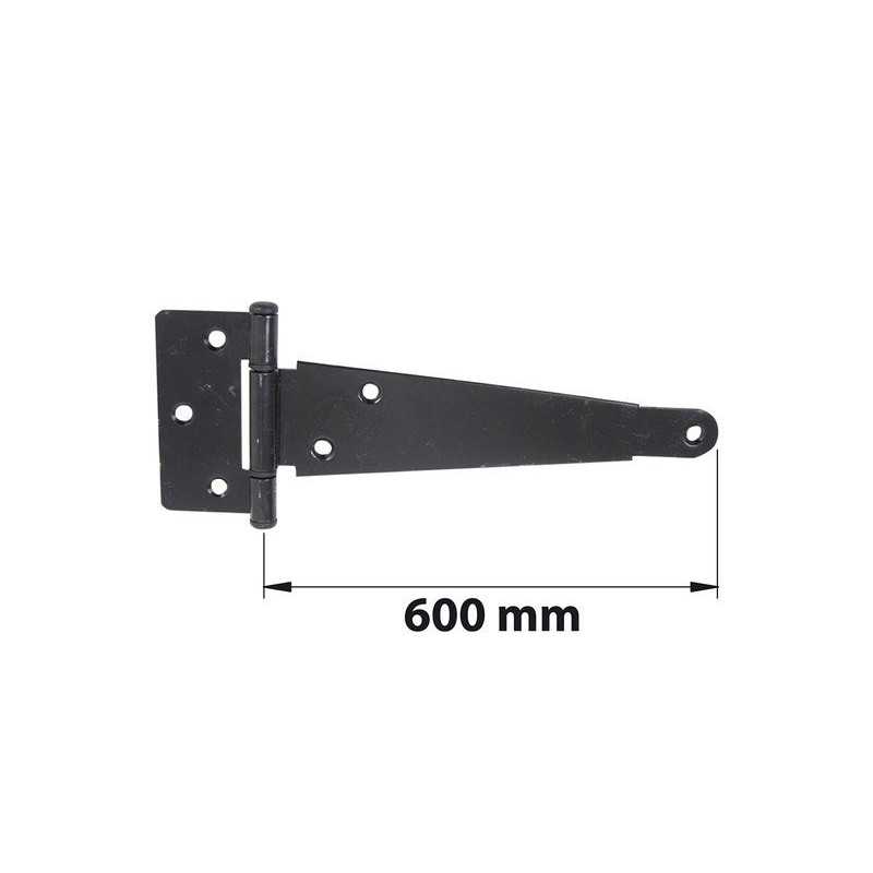 Penture anglaise Axe Comp L600 Noir Acier Mat H.7 X L.640 X P.95 Mm