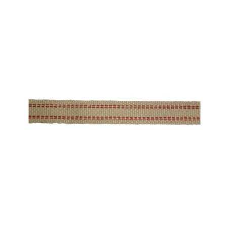 Sangle jute l. 60mm x 12 m écru rouge