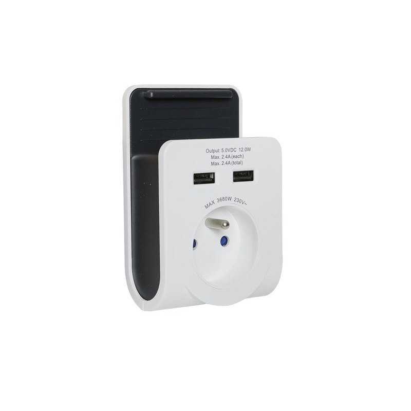 Chargeur USB sans fil 1 prise LEXMAN blanc