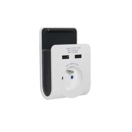 Chargeur USB sans fil 1 prise LEXMAN blanc