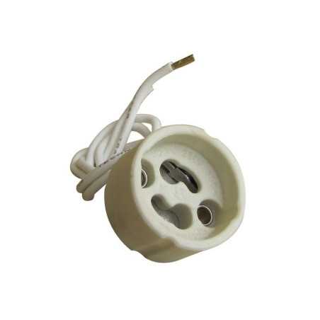 Douille Gu10 - Gz10 en plastique TIBELEC blanc 100 W