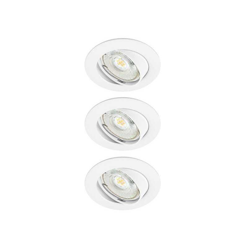 Lot de 3 spots à encastrer orientable INSPIRE Clane 2700K blanc chaud rond blanc