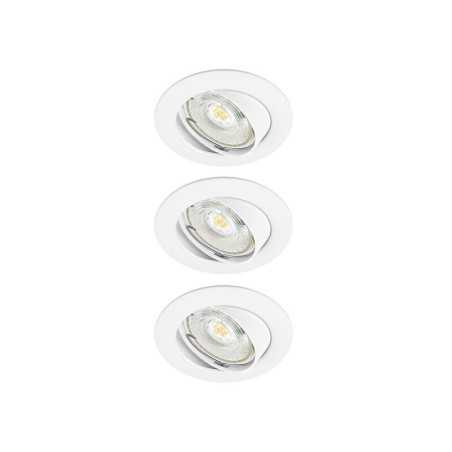 Lot de 3 spots à encastrer orientable INSPIRE Clane 2700K blanc chaud rond blanc