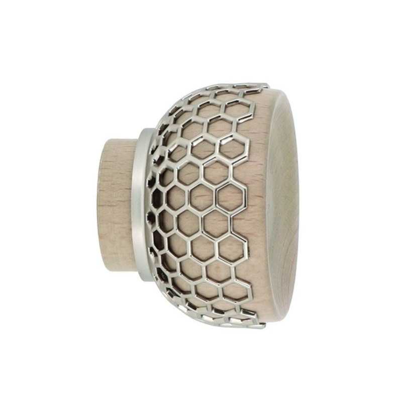 Embout pour barre à  rideau Coupelle Diam.28 mm bois beige Archi design