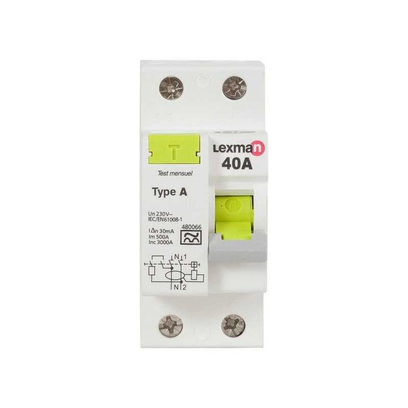 Interrupteur différentiel Lexman 30 Ma 40 A A