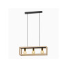 Suspension ELGORT 3 x E27 L. 70 métal noir-bois INSPIRE