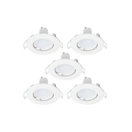 Lot de 5 spots encastrables led gu10 4000K rond blanc