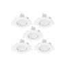Lot de 5 spots encastrables led gu10 4000K rond blanc