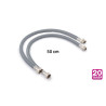 Lot de 2 flexibles 50 cm mâle - femelle 12 x 17 polyéthylène ondulé 20 ans