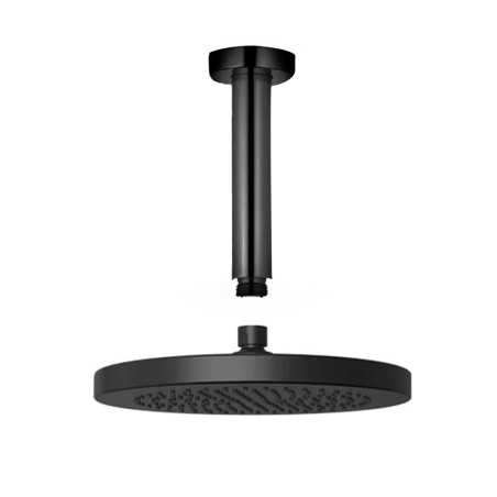 Bras de douche plafond 150mm+pommeau noir PVD 80191+185|Sanifer