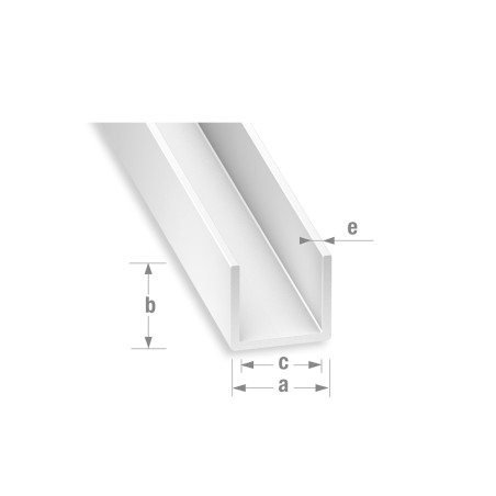 Profil PVC U 10x18x10x1mm 1M blanc uc5 | Sanifer