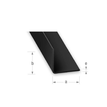 Cornière 25x25mm 2M PVC noir uc5 | Sanifer