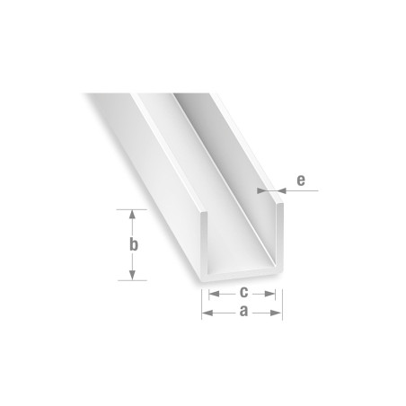U 10x14x10x1mm 2M  PVC blanc uc5 | Sanifer
