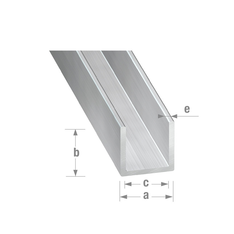 Profilé U 10x15mm 1M alu brut | Sanifer