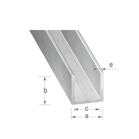 Profilé U 10x15mm 1M alu brut | Sanifer