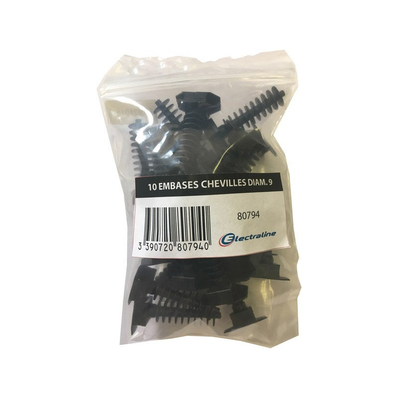 Lot de 10 embases pour cheville, L. 9 mm|Sanifer