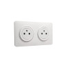 Bloc 2 prises affleurante, complet Lumia, LEXMAN, blanc|Sanifer