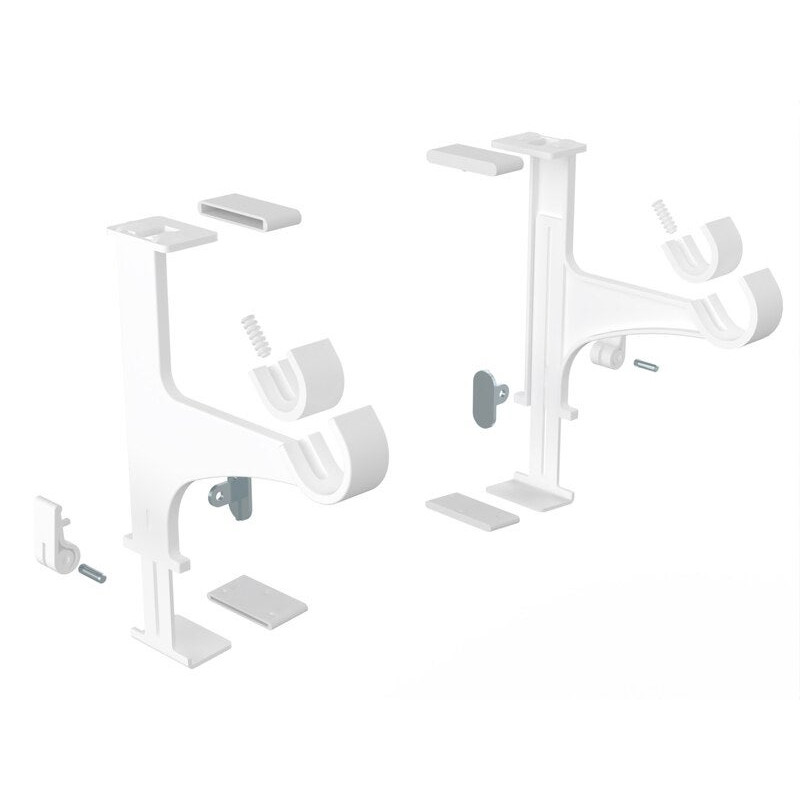Lot de 2 supports sans perçage tringle à  rideau, caisson volet, blanc CESSOT| Sanifer